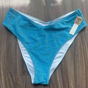 Shimmer High Waist Cheeky Bikini Bottom